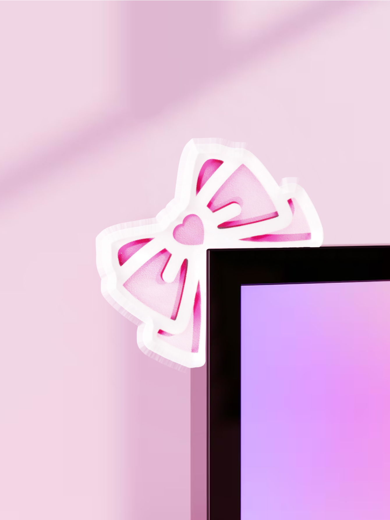 Office Technologies - Kawaii القوس رصد ديكور الوردي الاكريليك